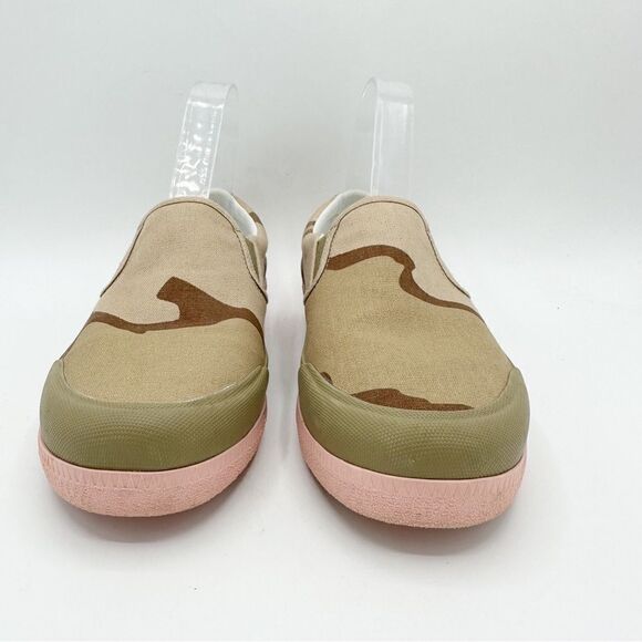 Hunter Canvas Plimsoll Desert Camo Slip-On Sneakers Pink Sole Women Sz 6 - Picture 4 of 14
